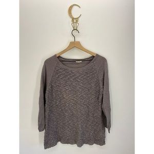 Anthropologic Crew Neck Long Sleeve Sweater Gray
